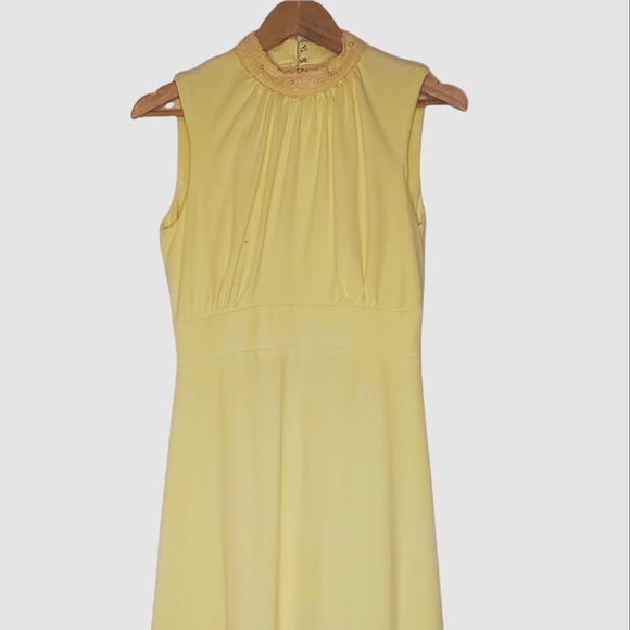 Vintage Dresses Mangoes Milk Pastel Yellow Sleeveless Vintage 7s